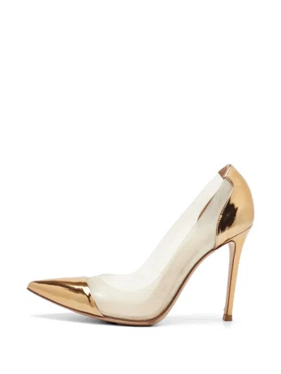 Pre-owned Gianvito Rossi Plexi Pointed-toe Pumps In White