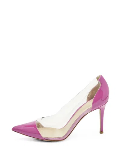 Pre-owned Gianvito Rossi Plexi Pointed-toe Pumps In White