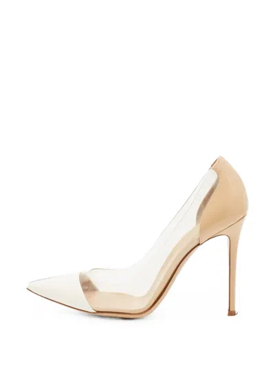 Pre-owned Gianvito Rossi Plexi Pointed-toe Pumps In White
