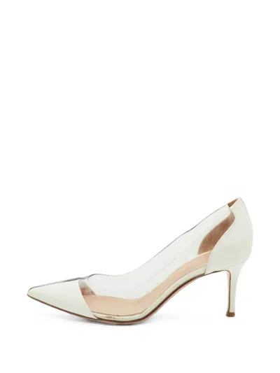 Pre-owned Gianvito Rossi Plexi Pointed-toe Pumps In White