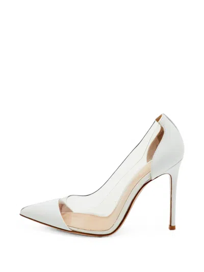 Pre-owned Gianvito Rossi Plexi Pointed-toe Pumps In White