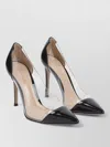 Gianvito Rossi Plexi Pump Patent Leather Transparent Panels In Black