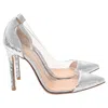 Gianvito Rossi Plexi Pumps In Silver Sequins In Silver