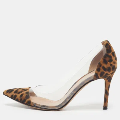 Pre-owned Gianvito Rossi Plexi Size 36 Brown/transperent Suede And Pvc Pumps