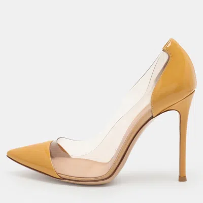 Pre-owned Gianvito Rossi Plexi Size 36 Yellow Patent Leather And Pvc Pumps