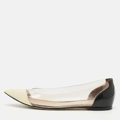 Pre-owned Gianvito Rossi Plexi Size 38 Tricolor Patent Leather And Pvc Ballet Flats In Transparent