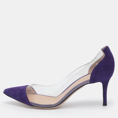 Pre-owned Gianvito Rossi Plexi Size 39 Purple Pvc And Suede Pumps