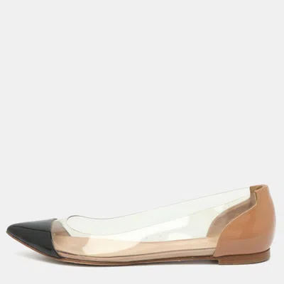 Pre-owned Gianvito Rossi Plexi Size 40 Transparent Patent Leather And Pvc Ballet Flats