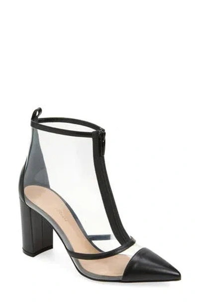 Gianvito Rossi Plexi Transparent Bootie In Black