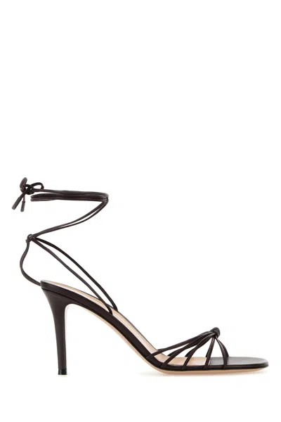 Gianvito Rossi Plum Nappa Leather Gwyneth Sandals In Purple