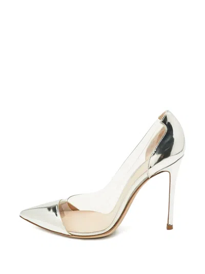 Pre-owned Gianvito Rossi Point-toe Heeled Pumps In Silver