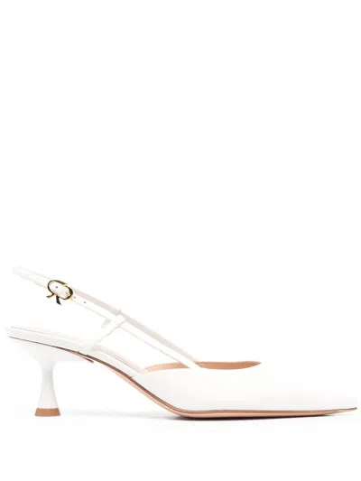 Gianvito Rossi Ascent 55 Slingback Pumps In White