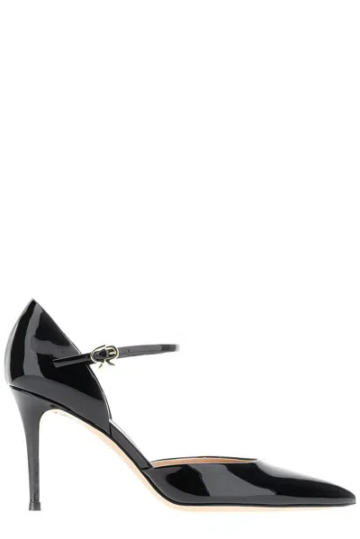 Gianvito Rossi Piper Anklet Patent-leather Pumps In Black