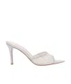 Gianvito Rossi Mesh Open Toe Pumps With Rhinestone Embellishments In Gray