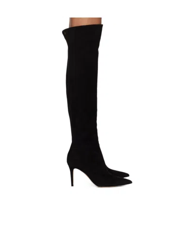 Gianvito Rossi Pointed High-heeled Boots In Black