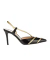 Gianvito Rossi Elegant Pointed Toe Leather Slingbacks With Stiletto Heel In Black