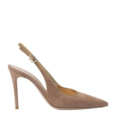 Gianvito Rossi Pointed High-heeled Sandals In Brown