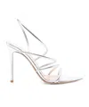 Gianvito Rossi Ettie 105 Stiletto Heel In Silk Silver In Metallic