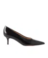 Gianvito Rossi 70mm Vitello Middle Heel Leather Pump In Black