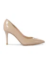 Gianvito Rossi Pointed Toe Patent Finish High Heel In Nude