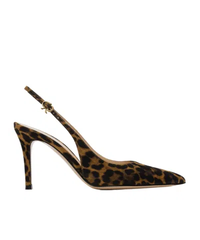 Gianvito Rossi Pointed Logo High-heeled Sandals In Multi