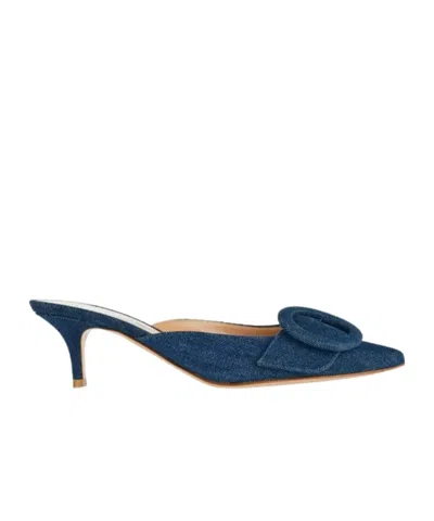 Gianvito Rossi Portofino Mules In Midblue