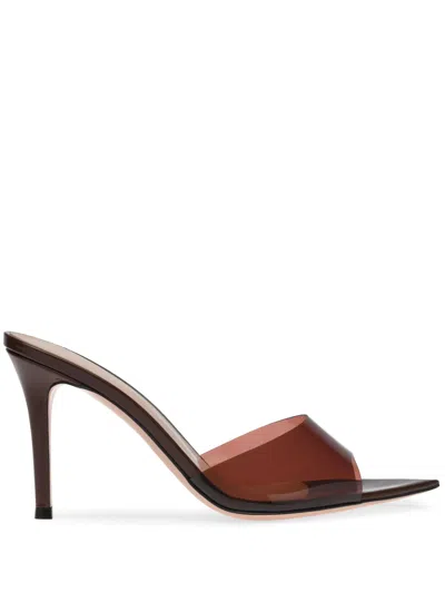 Gianvito Rossi Pointed Plexiglass Sandals With 85mm Heel Height In Burgundy