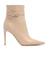 Gianvito Rossi 95mm Tokio Brushed Leather Boots In Beige