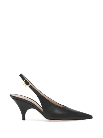 Gianvito Rossi Sofia Leather Slingback Pumps In Black