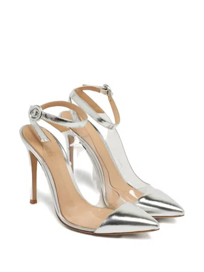 Pre-owned Gianvito Rossi Pointed-toe Ankle-strap Pumps In Gray