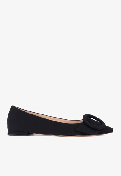 Gianvito Rossi Womens Black Venezia Buckle-embellished Suede Pumps