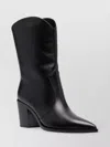 Gianvito Rossi Pointed Toe Block Heel Leather Boots