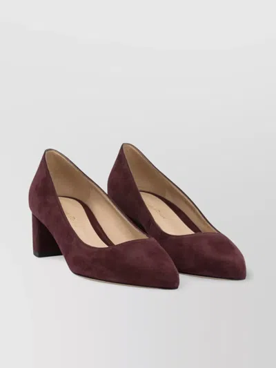 Gianvito Rossi Pointed Toe Block Heel Suede Pumps