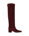 GIANVITO ROSSI POINTED TOE CAMOSCIO OVER-THE-KNEE BOOTS IN BURGUNDY SUEDE