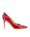 Gianvito Rossi Varnished 85mm Stiletto Pumps In Red