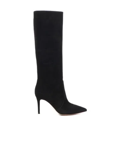 Gianvito Rossi Pointed Toe High Heeled Boots In Black