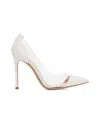 Gianvito Rossi Plexi Leather And Pvc Pumps In White