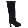 Gianvito Rossi Pointed-toe Knee-high Boots In Black Calf Leather In Black