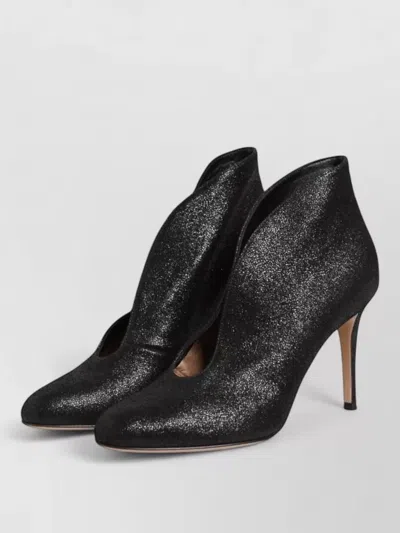 Gianvito Rossi Pointed Toe Leather Stiletto Ankle Boots In Black