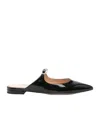 Gianvito Rossi Black Ribbon Jane Slide Loafers In Black