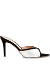 Gianvito Rossi 85mm Shiny Leather And Suede Pointed-toe Mules Sandals In Black