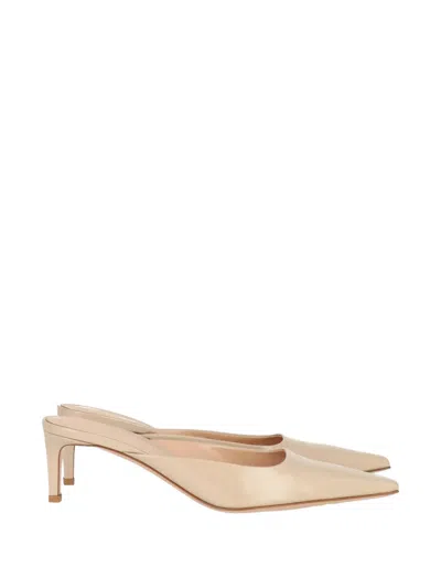 Gianvito Rossi Pointed-toe Mules In Neutral