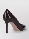 Gianvito Rossi Pointed Toe Patent Finish High Heel In Black