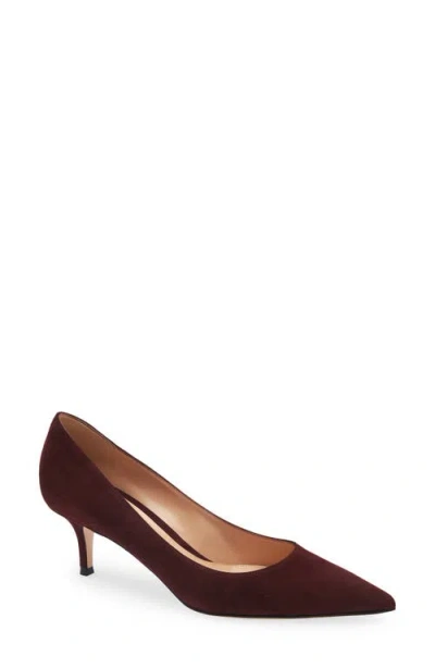 Gianvito Rossi Pointed Toe Pump In Burgundy