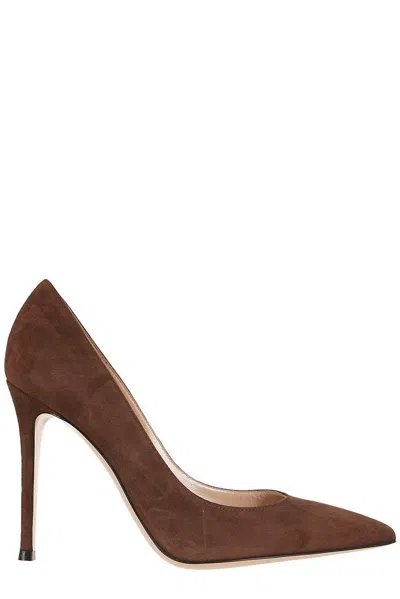 Gianvito Rossi Pointed Toe Pumps In Brown