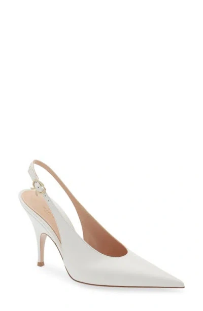 Gianvito Rossi Pointed Toe Slingback Pump In White