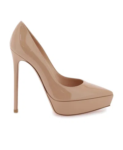 Gianvito Rossi Pointed-toe Slip-on Pumps In Nude