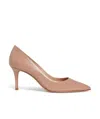 Gianvito Rossi Polished-finish Pointed-toe Pumps In Nude