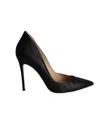 Gianvito Rossi Pointed-toe Textured Pumps In Black Leather In Black