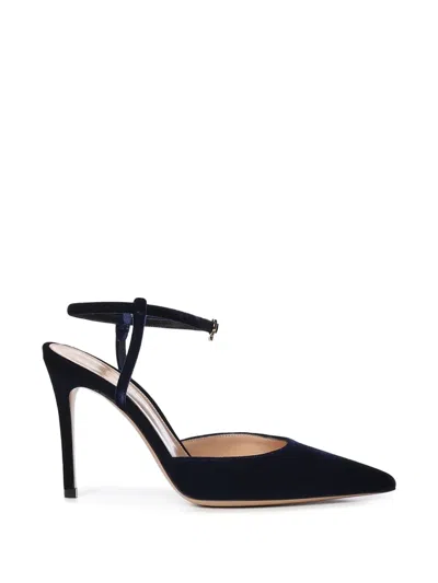 Gianvito Rossi Pointed-toe Ankle-strap Pumps In Black